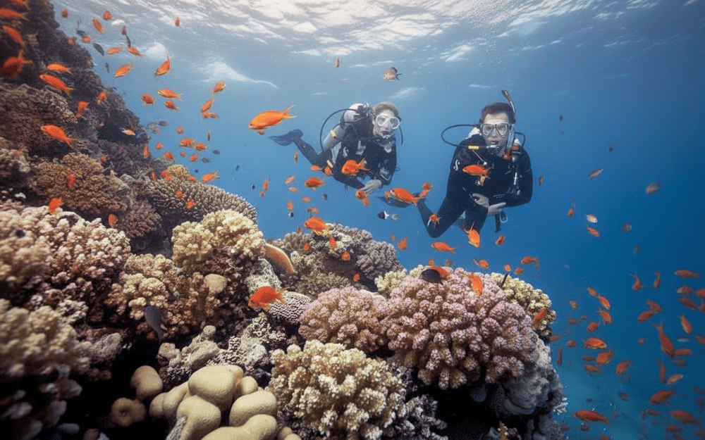 Hòn Bảy Cạnh nổi bật với những rạn san hô rực rỡ và sinh vật biển phong phú